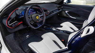 Blu Alcantara / Blu / Bianco Leather - Rosso StitchingInterior image