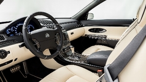 Aspen White Leather - Black PipingInterior image