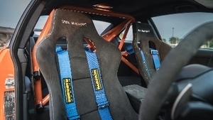 Black Alcantara - White StitchingInterior image