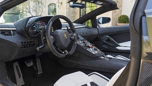 Bianco Polar Leather / Nero Cosmus Alcantara - Oro Electrum Stitching - PipingInterior image