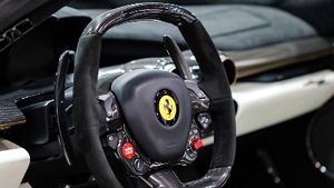 Bianco / Nero Leather - Nero Alcantara - Oro Piping / StitchingInterior image