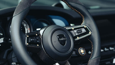 Black Alcantara / Leather - Green / Gold StitchingInterior image