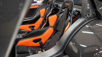 Black Alcantara / Orange Leather - Orange StitchingInterior image