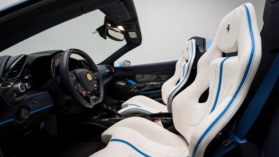 Bianco Leather - Blu Stitching / PipingInterior image