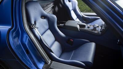 Mauritius Blue / Black Nappa Leather - Dark Blue / White StitchingInterior image
