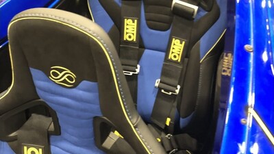 Black Leather / Black & Blue Alcantara - Yellow StitchingInterior image