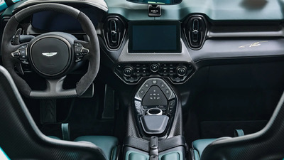 Forest Green Leather / Veridian Technical Textile - Lime Green StitchingInterior image