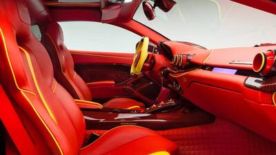 White / Red Leather - Red Carbon Fiber Trim - Red StitchingInterior image