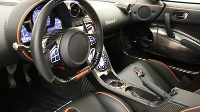 Black Leather - Orange StitchingInterior image