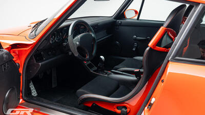 Black Leather / Cloth - Orange StitchingInterior image