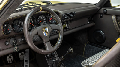 Buffalo Dark Brown Leather / Pepita Houndstooth - Gold StitchingInterior image