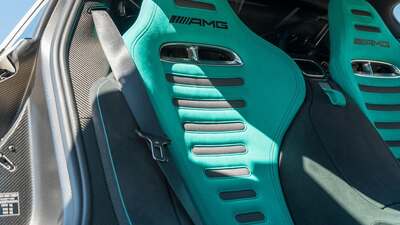 Black Exclusive Nappa Leather / DINAMICA - Turquoise Green StitchingInterior image