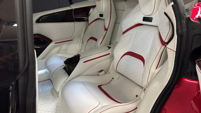 Arctic White Leather - Red PipingInterior image