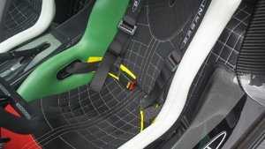 Black / Red Alcantara / Green / White Leather - White StitchingInterior image