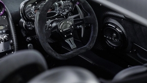 Black Alcantara / Black Leather / Purple StitchingInterior image