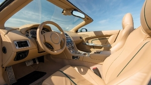 Tan Leather / British Racing Green StripesInterior image