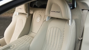 Beige / Dark Blue Leather - Beige StitchingInterior image