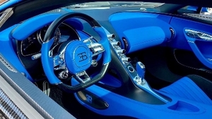 Beluga Black / French Racing Blue Leather - Blue StitchingInterior image