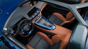 Saddle Brown Leather - Blue StitchingInterior image
