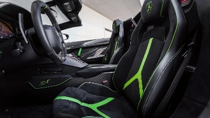 Black Alcantara - Green Piping / StitchingInterior image