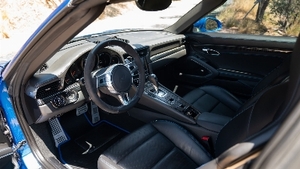 Dark Grey Leather - Sicilian Blue StitchingInterior image