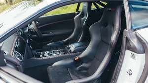 Warm Charcoal Leather / Jet Suedecloth - Red Stitching / PipingInterior image