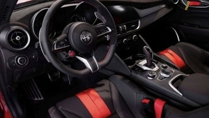 Black Alcantara - White StitchingInterior image