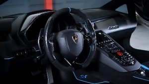 Black Alcantara - Blu Cepheus Stitching / PipingInterior image