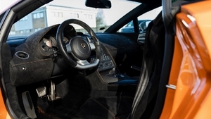 Black Alcantara - Orange StitchingInterior image