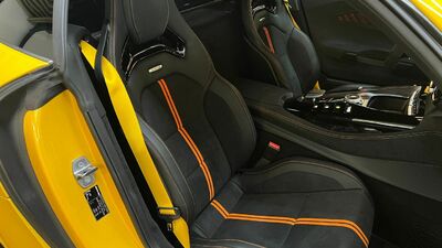 Black Exclusive Nappa Leather / DINAMICA - Orange StitchingInterior image