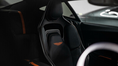 Black Alcantara - Black / Orange Leather - Orange StitchingInterior image