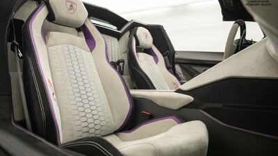 Bianco / Nero Cosmus Alcantara - Bianco Stitching / Viola PipingInterior image