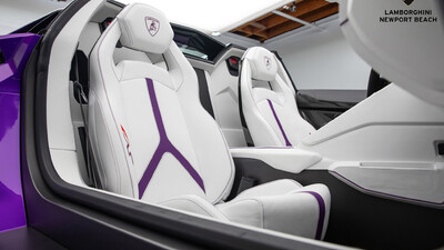 Bianco Leather - Purple Stitching / PipingInterior image