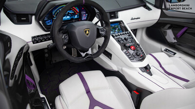 Bianco Leather - Purple Stitching / PipingInterior image