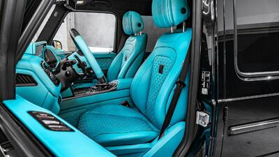 Black / Tiffany Blue Leather - Black StitchingInterior image