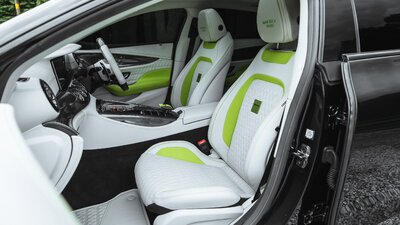 White / Green Leather - Green Stitching / PipingInterior image