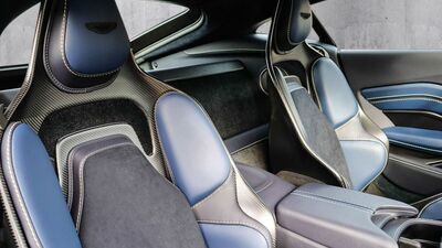 Aurora Blue / Dark Knight Leather / Alcantara - Lime Green StitchingInterior image