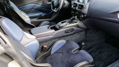 Aurora Blue / Dark Knight Leather / Alcantara - Lime Green StitchingInterior image