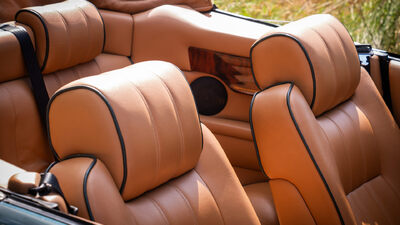 Forest / Tan Leather - Dark Green PipingInterior image