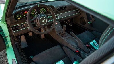 Black Alcantara - Mint Green StitchingInterior image