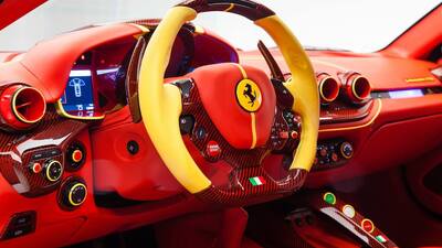 White / Red Leather - Red Carbon Fiber Trim - Red StitchingInterior image
