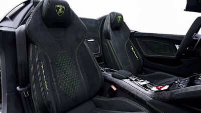 Black Alcantara - Green StitchingInterior image